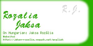 rozalia jaksa business card