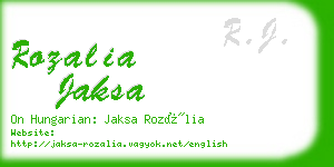 rozalia jaksa business card